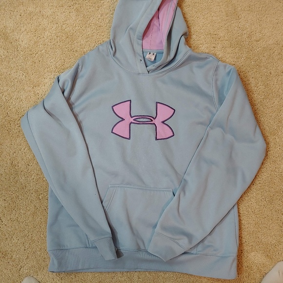 Under Armour Tops - Womens XL Under Armour hooded sweatshirt lightblue